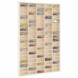Berkfield Home Wall Display Cabinet with 90 Compartments 50.5x4.5x79 cm in Natural - thumbnail 2