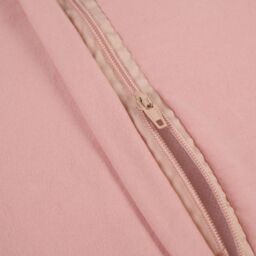 OHS 2 x Plain Faux Linen Frill Cushion Covers in Pink - Size: 45 cm x 45 cm - thumbnail 6