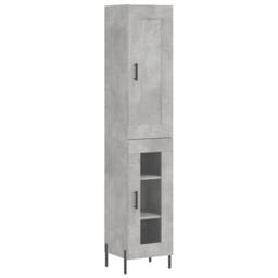 Berkfield Home Highboard Concrete Grey 34.5x34x180 cm Engineered Wood - thumbnail 3