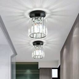VOGREX Black-Round Modern LED Crystal Ceiling Light Chandelier in Black - thumbnail 3