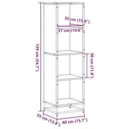Berkfield Home Book Cabinet Grey Sonoma 40x35x139 cm Engineered Wood - Size: 40 x 35 x 139 cm - thumbnail 9
