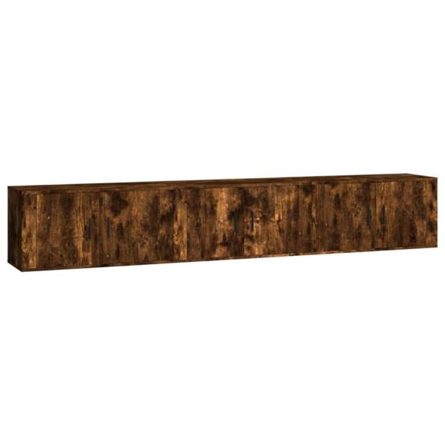 Berkfield Home Wall-mounted TV Cabinets 3 pcs Smoked Oak 80x34.5x40 cm in Brown - image 1