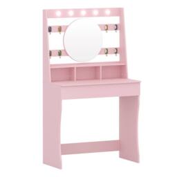 KEEPREAPER Stylish Dressing Table with Lights & Adjustable Lighting Colours in Pink - thumbnail 2