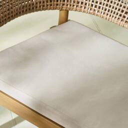 FurnitureboxUK Asa Wood, Wicker & Cream 3 Seater Garden Bench in Natural - thumbnail 5