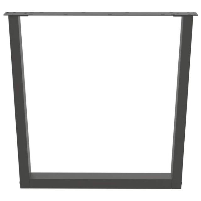 Berkfield Home Modern Dining Table Legs V-Shape 2 pcs Anthracite 80x(72-73.3) cm in Dark Grey - image 1