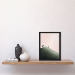 Artery8 Wall Art Print The Mountain Climb By Amy Denver Minimalist Soft Pastel Pink & Green Minimalism Simple Modern Artwork Art Framed - Size: A4 - thumbnail 4
