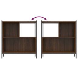 Berkfield Home Decorative Bookcase Brown Oak 72x28x77.5 cm Engineered Wood - thumbnail 8
