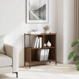 Berkfield Home Decorative Bookcase Brown Oak 72x28x77.5 cm Engineered Wood - thumbnail 1