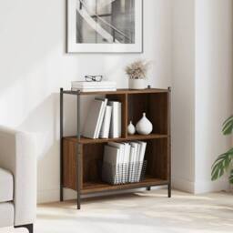 Berkfield Home Decorative Bookcase Brown Oak 72x28x77.5 cm Engineered Wood - thumbnail 2