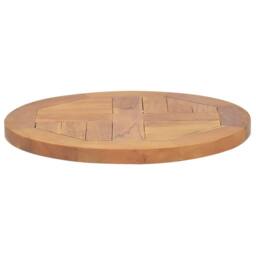 Berkfield Home Table Top Solid Teak Wood Round 2.5 cm 40 cm in Brown - thumbnail 1