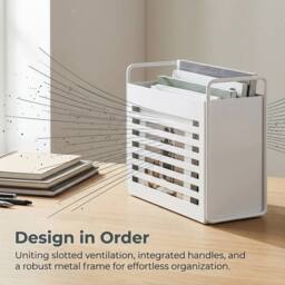 Havendro White Metal Magazine & File Holder - thumbnail 3