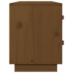 Berkfield Home Shoe Bench Honey Brown 100x34x45 cm Solid Wood Pine - Size: 100 x 34 x 45 cm - thumbnail 8