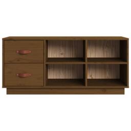 Berkfield Home Shoe Bench Honey Brown 100x34x45 cm Solid Wood Pine - Size: 100 x 34 x 45 cm - thumbnail 6