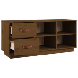 Berkfield Home Shoe Bench Honey Brown 100x34x45 cm Solid Wood Pine - Size: 100 x 34 x 45 cm - thumbnail 7