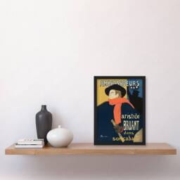 Artery8 Ambassadeurs Aristide Bruant Vintage Framed Wall Art Print Lautrec in Blue - Size: A4 - thumbnail 4