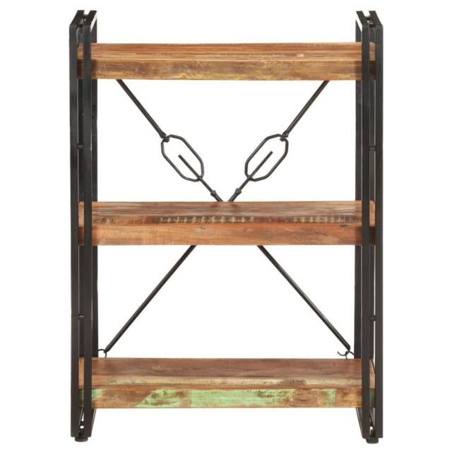 Berkfield Home 3-Tier Bookcase 60x30x80 cm Solid Reclaimed Wood - Size: 60 x 30 x 80 cm - image 1