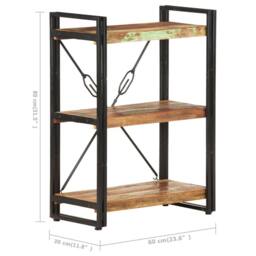 Berkfield Home 3-Tier Bookcase 60x30x80 cm Solid Reclaimed Wood - Size: 60 x 30 x 80 cm - thumbnail 5