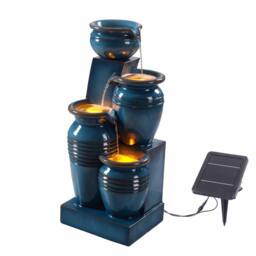 Teamson Home Outdoor Water Fountain with LED Lights, 73 cm Blue - thumbnail 6