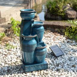 Teamson Home Outdoor Water Fountain with LED Lights, 73 cm Blue - thumbnail 4