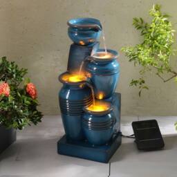 Teamson Home Outdoor Water Fountain with LED Lights, 73 cm Blue - thumbnail 5