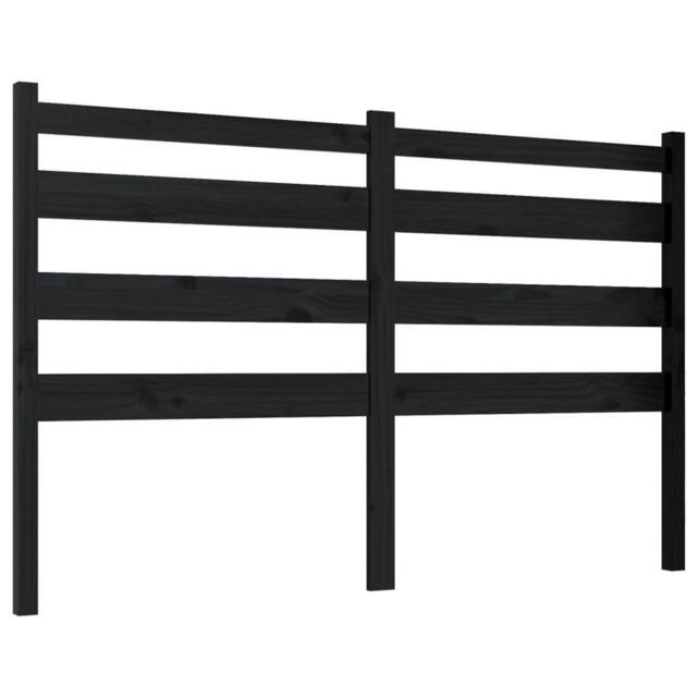 Berkfield Home Bed Headboard Black 146x4x100 cm Solid Wood Pine - Size: 146 x 4 x 100 cm - image 1