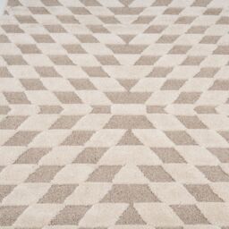 Kukoon Silver Grey Diamond Geometirc Living Area Rug in Beige - Size: 120 cm x 170 cm - thumbnail 5