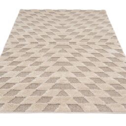 Kukoon Silver Grey Diamond Geometirc Living Area Rug in Beige - Size: 120 cm x 170 cm - thumbnail 2