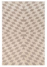 Kukoon Silver Grey Diamond Geometirc Living Area Rug in Beige - Size: 120 cm x 170 cm