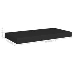 Berkfield Home Durable Floating Wall Shelves 2 pcs Black 50x23x3.8 cm MDF - thumbnail 8