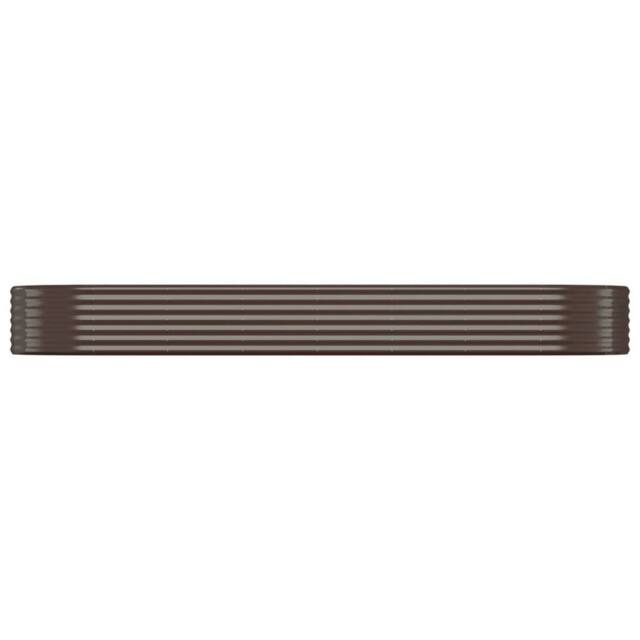 Berkfield Home Garden Raised Bed Powder-coated Steel 322x100x36 cm Brown - Size: 322 x 100 x 36 cm - image 1