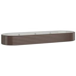 Berkfield Home Garden Raised Bed Powder-coated Steel 322x100x36 cm Brown - Size: 322 x 100 x 36 cm - thumbnail 3