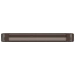 Berkfield Home Garden Raised Bed Powder-coated Steel 322x100x36 cm Brown - Size: 322 x 100 x 36 cm - thumbnail 1