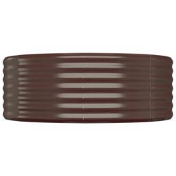 Berkfield Home Garden Raised Bed Powder-coated Steel 322x100x36 cm Brown - Size: 322 x 100 x 36 cm - thumbnail 4