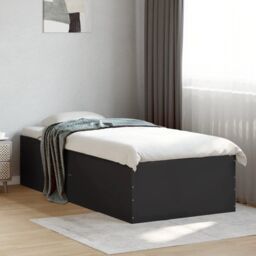 Berkfield Home Bed Frame without Mattress Black 75x190 cm Small Single - thumbnail 1