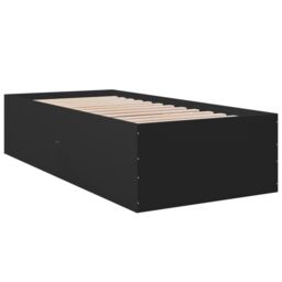 Berkfield Home Bed Frame without Mattress Black 75x190 cm Small Single - thumbnail 6
