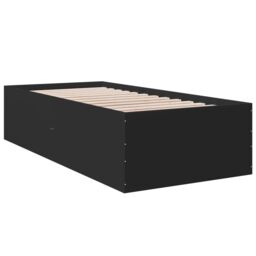 Berkfield Home Bed Frame without Mattress Black 75x190 cm Small Single - thumbnail 3