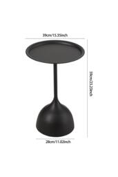 Living and Home Modern Small Round Metal Side Table in Black - thumbnail 7
