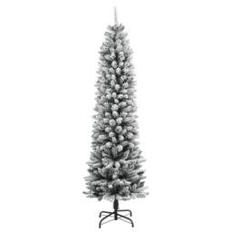 Berkfield Home Beautiful Artificial Christmas Tree 300 LEDs & Flocked Snow 240 cm in Green - thumbnail 1