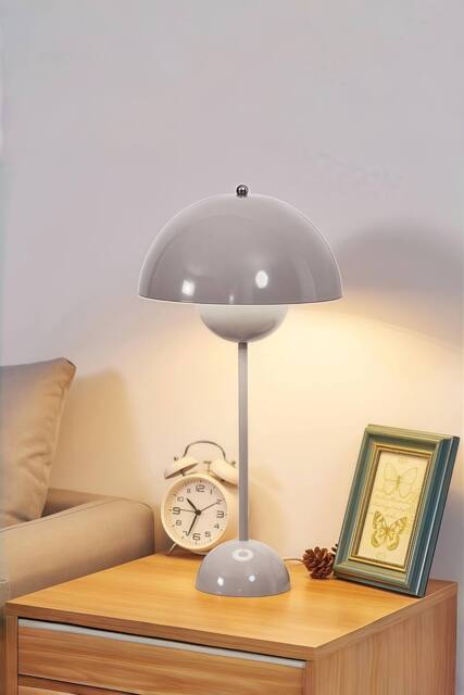 Living and Home Dimmable Acrylic Lampshade Table Lamp in Off-White - image 1