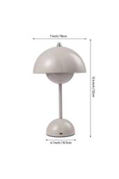 Living and Home Dimmable Acrylic Lampshade Table Lamp in Off-White - thumbnail 4