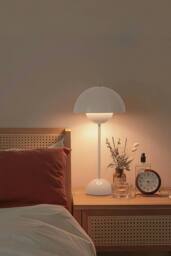 Living and Home Dimmable Acrylic Lampshade Table Lamp in Off-White - thumbnail 2