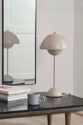 Living and Home Dimmable Acrylic Lampshade Table Lamp in Off-White - thumbnail 3