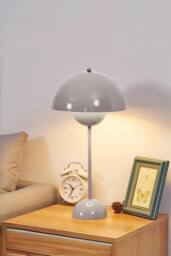 Living and Home Dimmable Acrylic Lampshade Table Lamp in Off-White - thumbnail 1