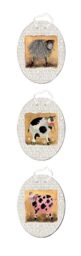 Orsina 3 Assorted Farm Animal Plaque Home Wall Décor in White - thumbnail 2