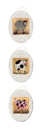 Orsina 3 Assorted Farm Animal Plaque Home Wall Décor in White - thumbnail 1