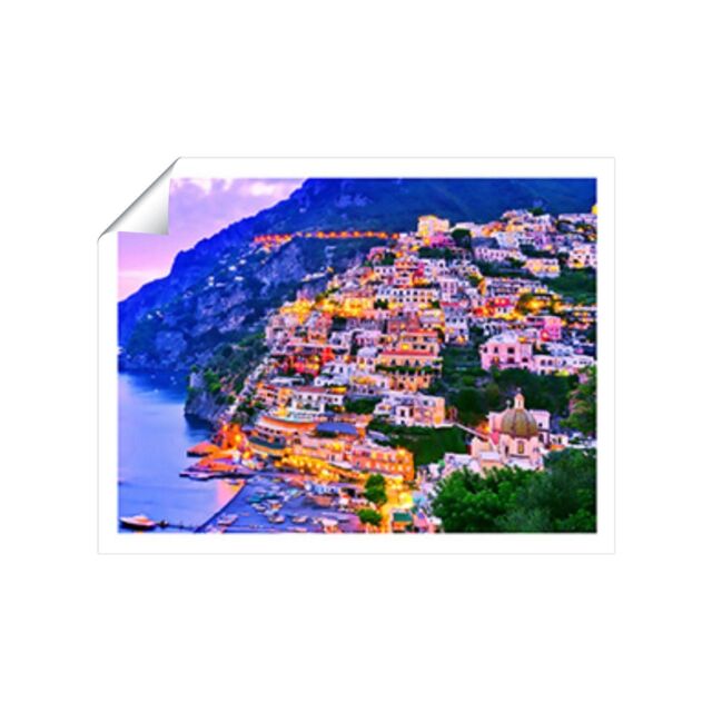"Warren Reed - Designer Postiano At Dusk, Amalfi Coast, Italy Unframed Art Print - Size: W16"" x H24""" - image 1