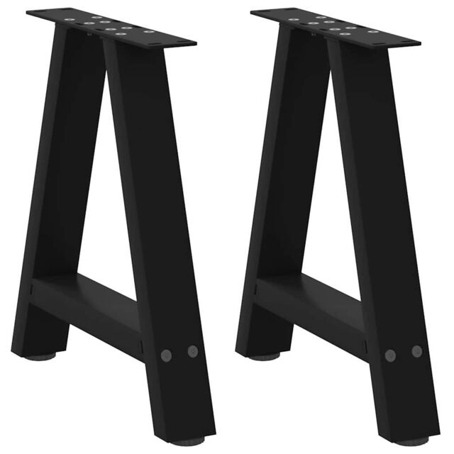 Berkfield Home Coffee Table Legs A-Shaped 2 pcs Black¬†50x(42-43) cm Steel in Black - image 1