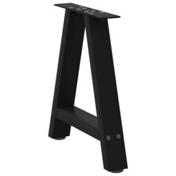 Berkfield Home Coffee Table Legs A-Shaped 2 pcs Black¬†50x(42-43) cm Steel in Black - thumbnail 4