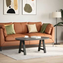 Berkfield Home Coffee Table Legs A-Shaped 2 pcs Black¬†50x(42-43) cm Steel in Black - thumbnail 2