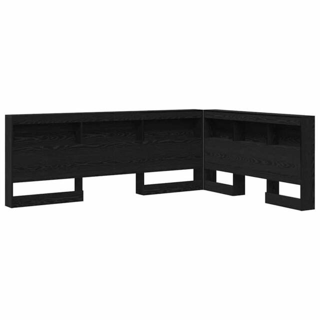 Berkfield Home Storage Headboard with Shelf Black oak 140 cm Engineered wood - image 1